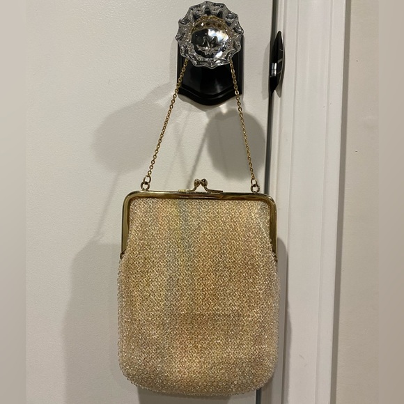 Vintage 1950’s Corde Bead Handbag and Mirror - Picture 2 of 3